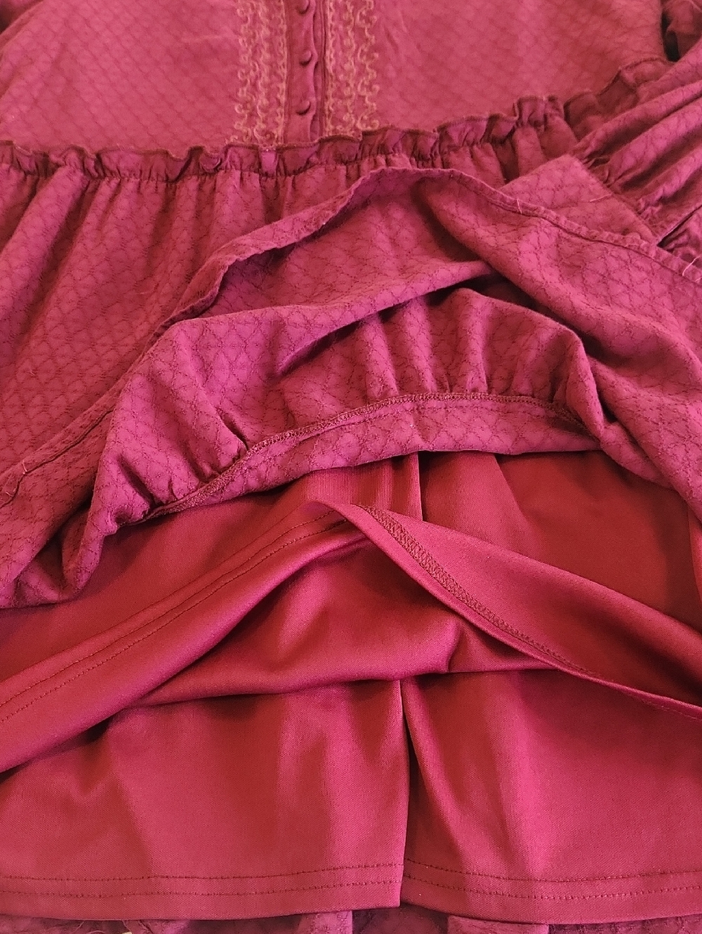 Penelope Rose Plum Ruffeled Prairie Dress. Size Jrs. XL - Picture 8 of 10